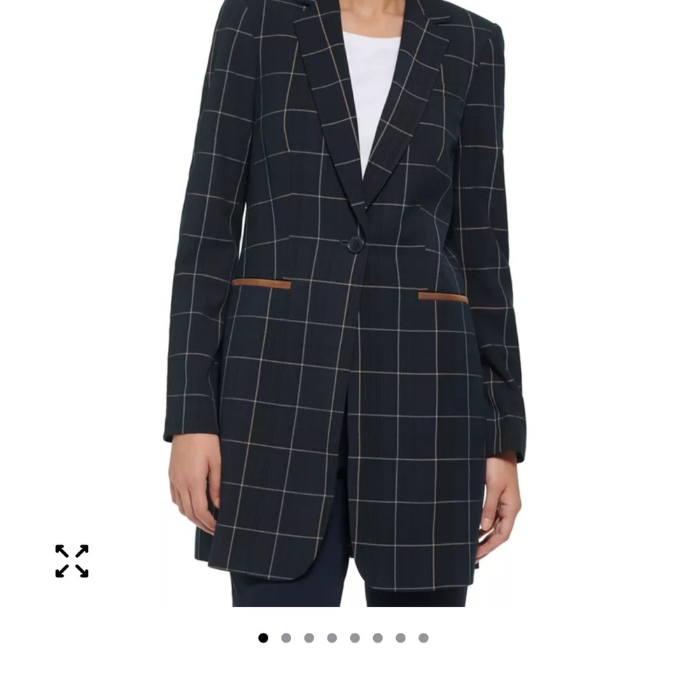 Tommy Hilfiger Navy Checkered Blazer